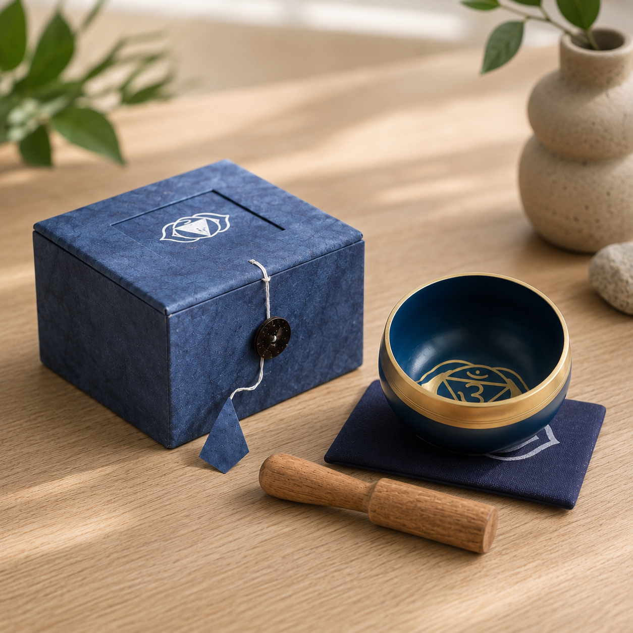Third Eye Chakra Singing Bowl for Meditation - Authentic Indian Brass Sound Therapy Bowl (8x8x5 cm)