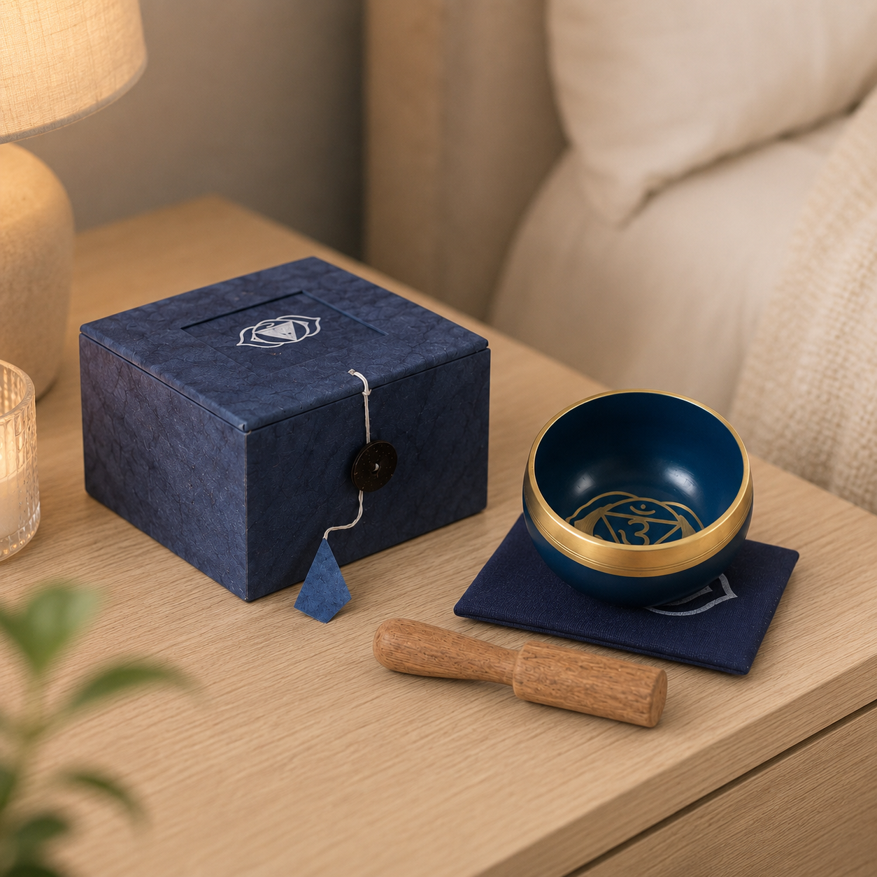 Third Eye Chakra Singing Bowl for Meditation - Authentic Indian Brass Sound Therapy Bowl (8x8x5 cm)