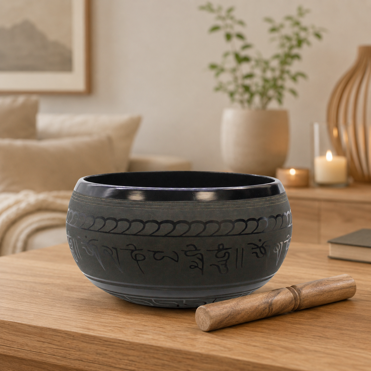 Extra Loud Five Buddha Singing Bowl 21cm - G#4 Note Brass Sound Bath Bowl(7)