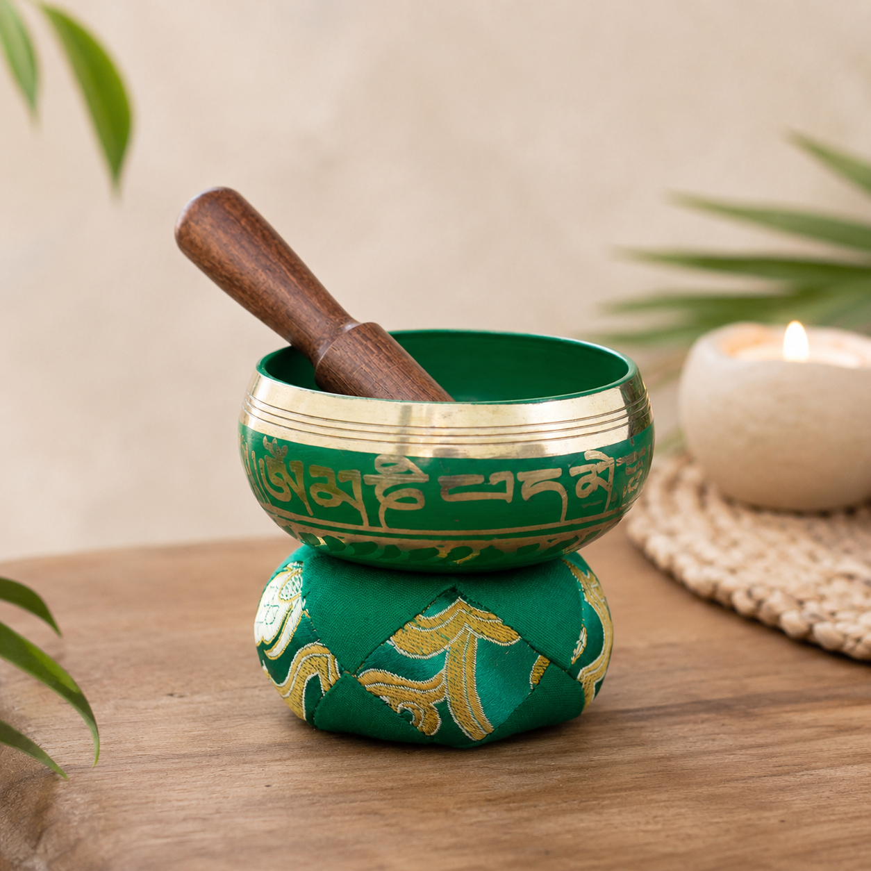 Mini Singing Bowl Gift Set - Green 6x8 (cm)