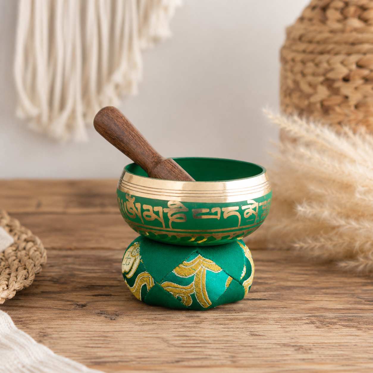 Mini Singing Bowl Gift Set - Green 6x8 (cm)