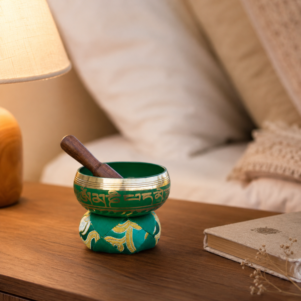 Mini Singing Bowl Gift Set - Green 6x8 (cm)