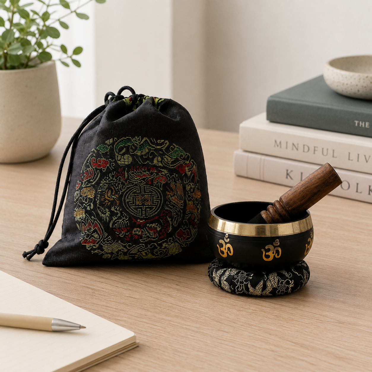 Yoga Om Singing Bowl Set