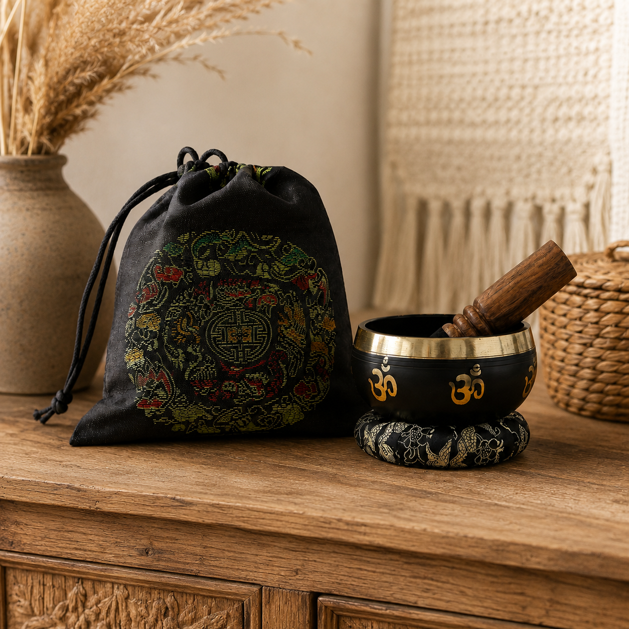 Yoga Om Singing Bowl Set