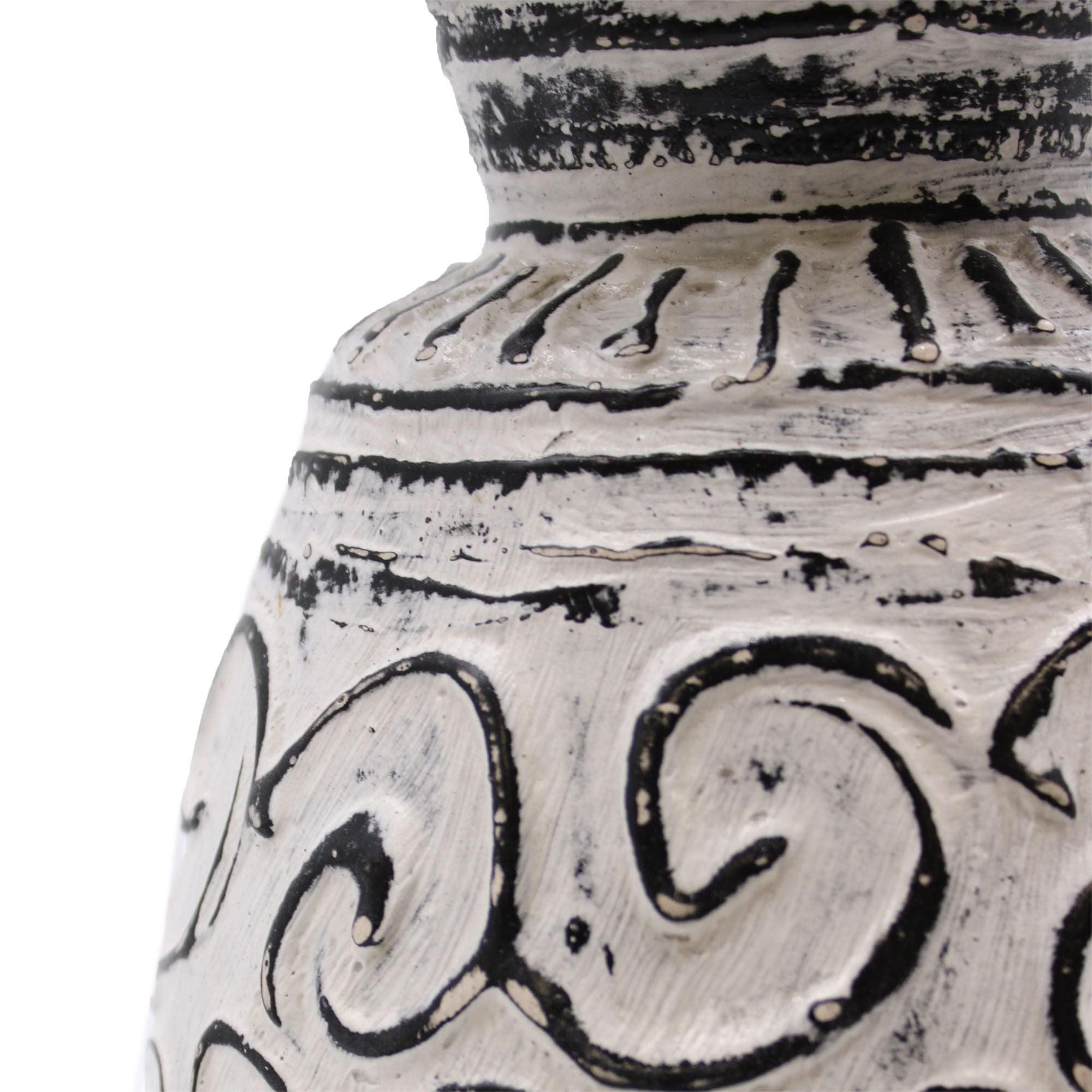 Handmade Lombok Ceramic Swirl Vase – Cream – Indonesian Artisan Pottery UK