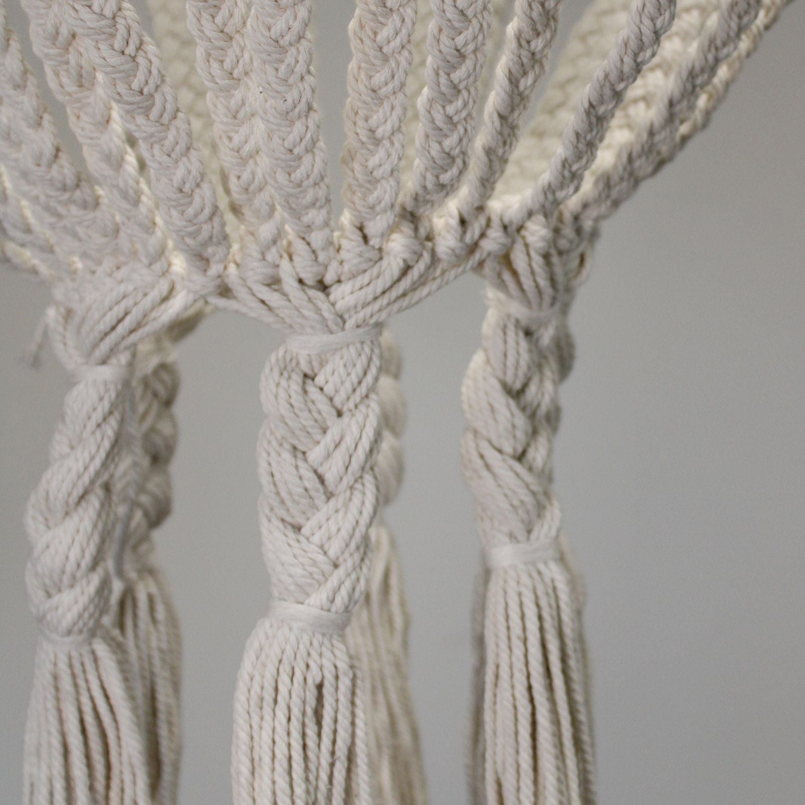 Large Macrame Drop Chandelier – Natural Woven Boho Light Shade (80cm)