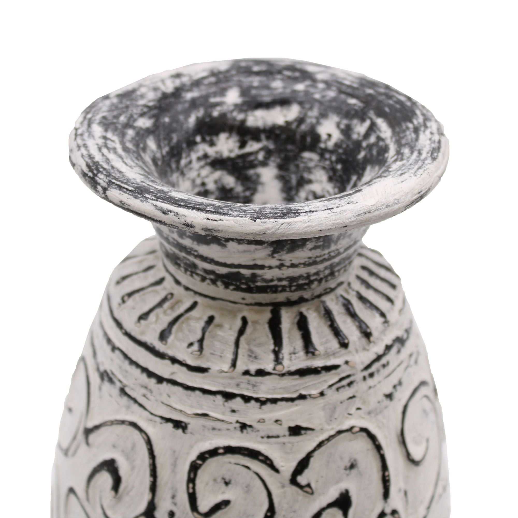 Handmade Lombok Ceramic Swirl Vase – Cream – Indonesian Artisan Pottery UK