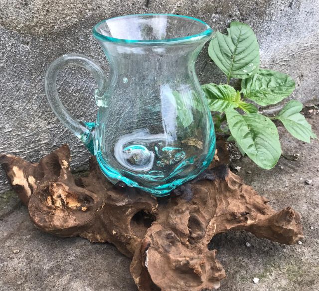 Handmade Molten Glass Glass Art Piece on Natural Wood – Unique Home Decor UK