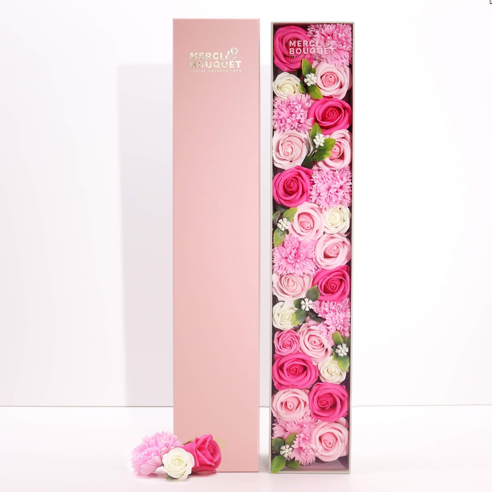 Soap Flower Gift Box (Extra Long Box) - Baby Blessings - Pinks