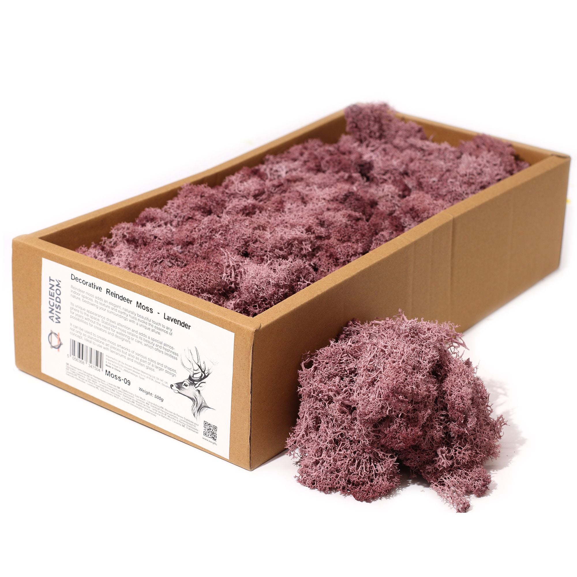 Decorative Reindeer Moss Lavender – 1st Grade Preserved Moss for Crafts UK