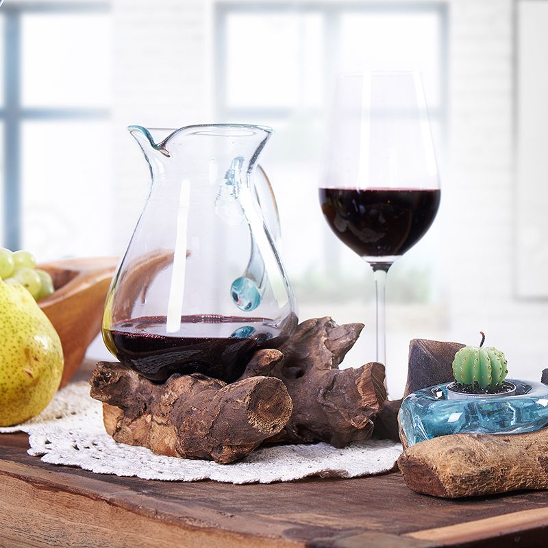 Handmade Molten Glass Glass Art Piece on Natural Wood – Unique Home Decor UK