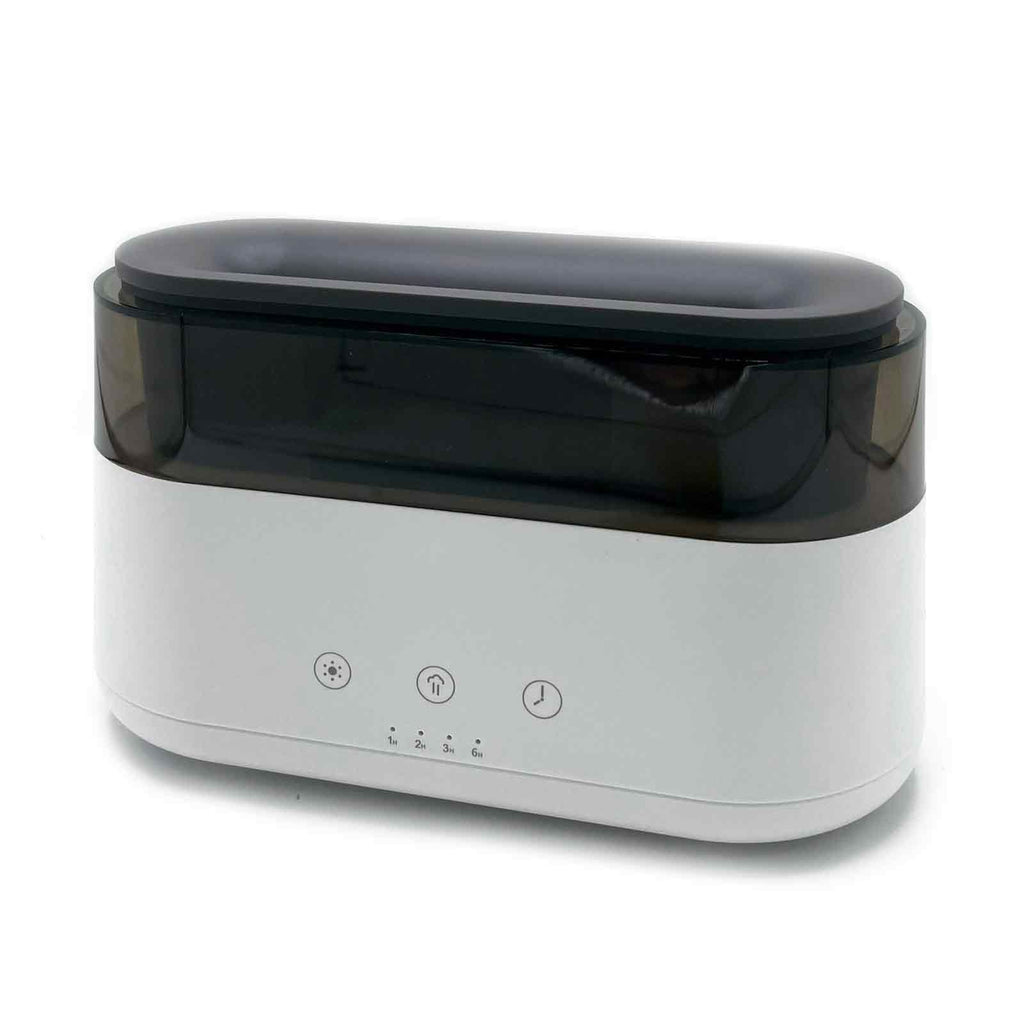 Modern Aroma Diffuser with LED Clock – USB-C Flame Effect Humidifier (19x11cm)
