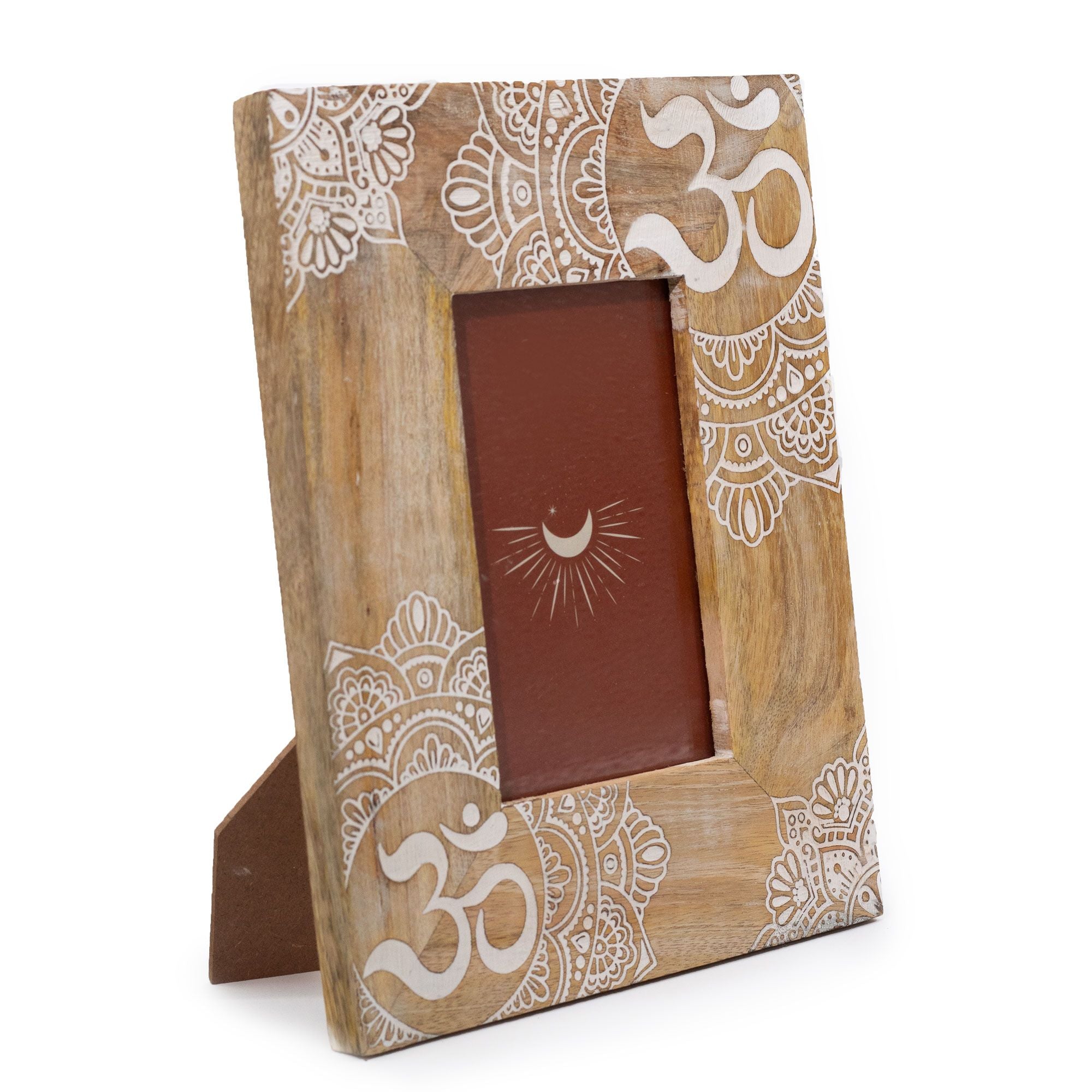 Med Mango Wood Picture Framel (for 10x15cm) 26x20x2cm - Mandala - White – Medium