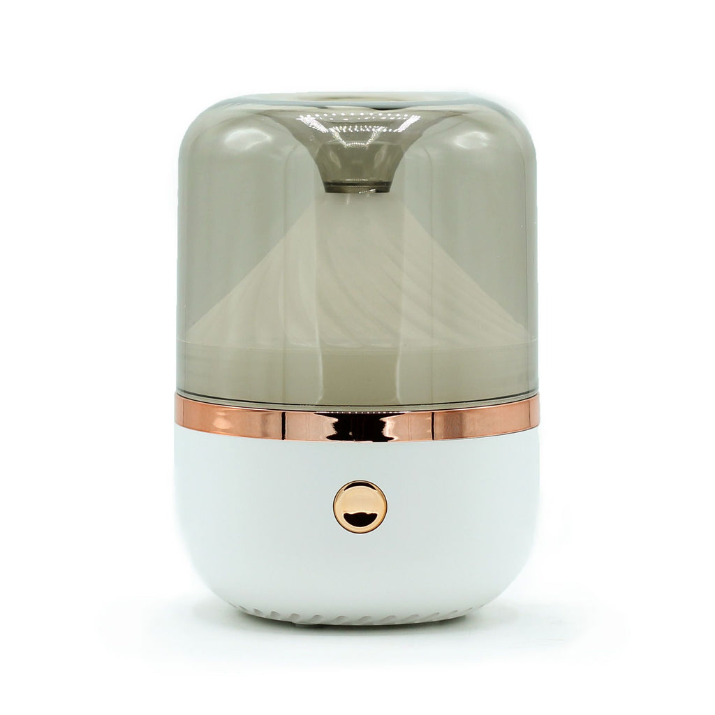 White & Bronze Urban Aroma Diffuser – USB Colour-Changing Humidifier (8.5x8.5x13cm)