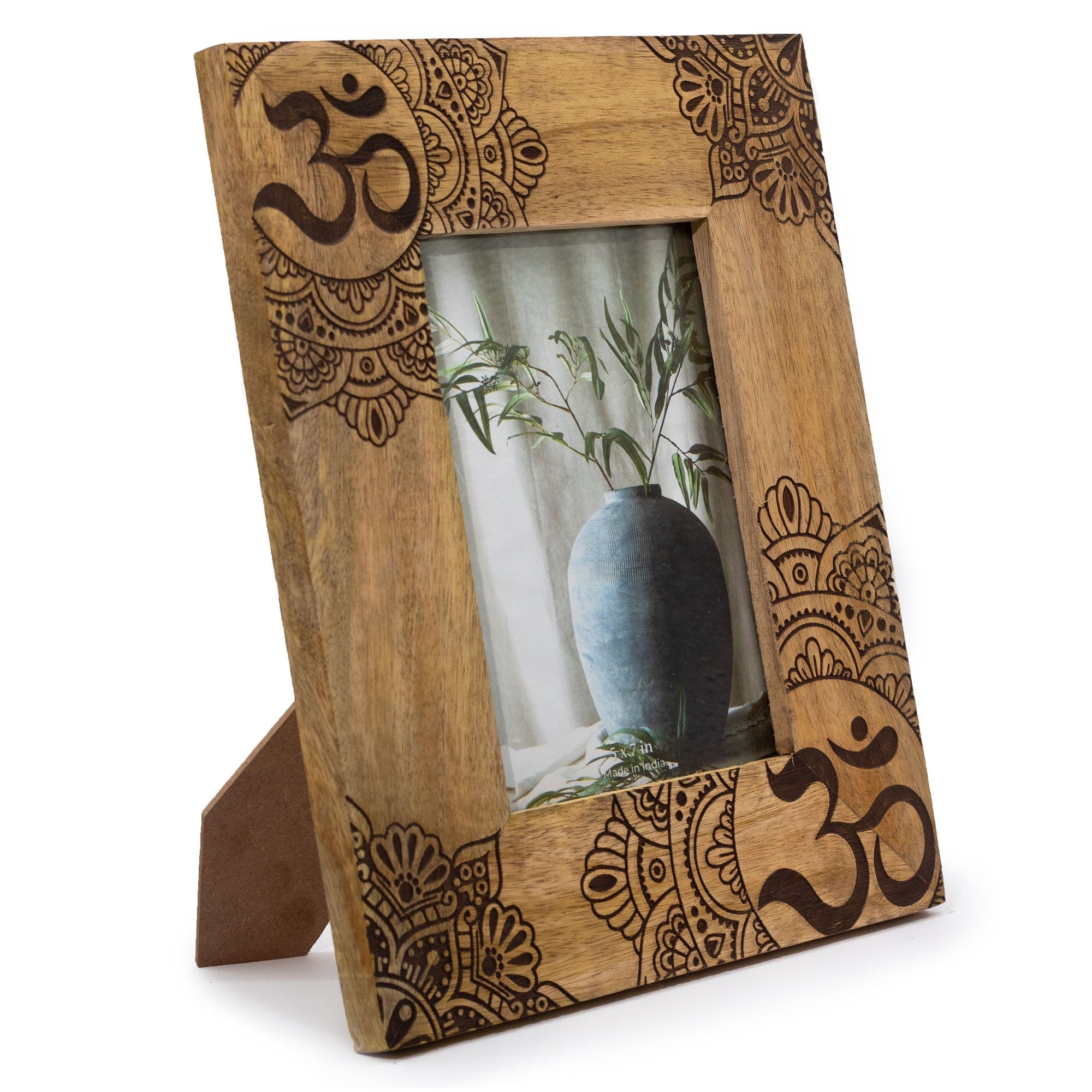 Lrg Mango Wood Picture Frame (for 13x18cm) 28x23x2cm - Mandala - Black – Medium