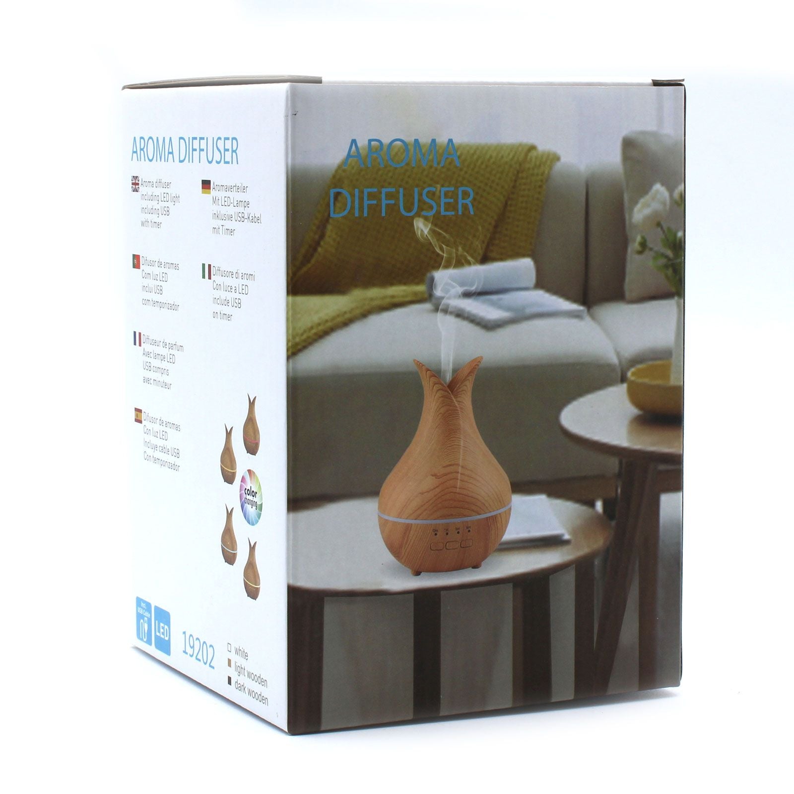 Palermo USB Atomiser – 4-Color LED Change & Timer (120ml, 11.5x16cm)