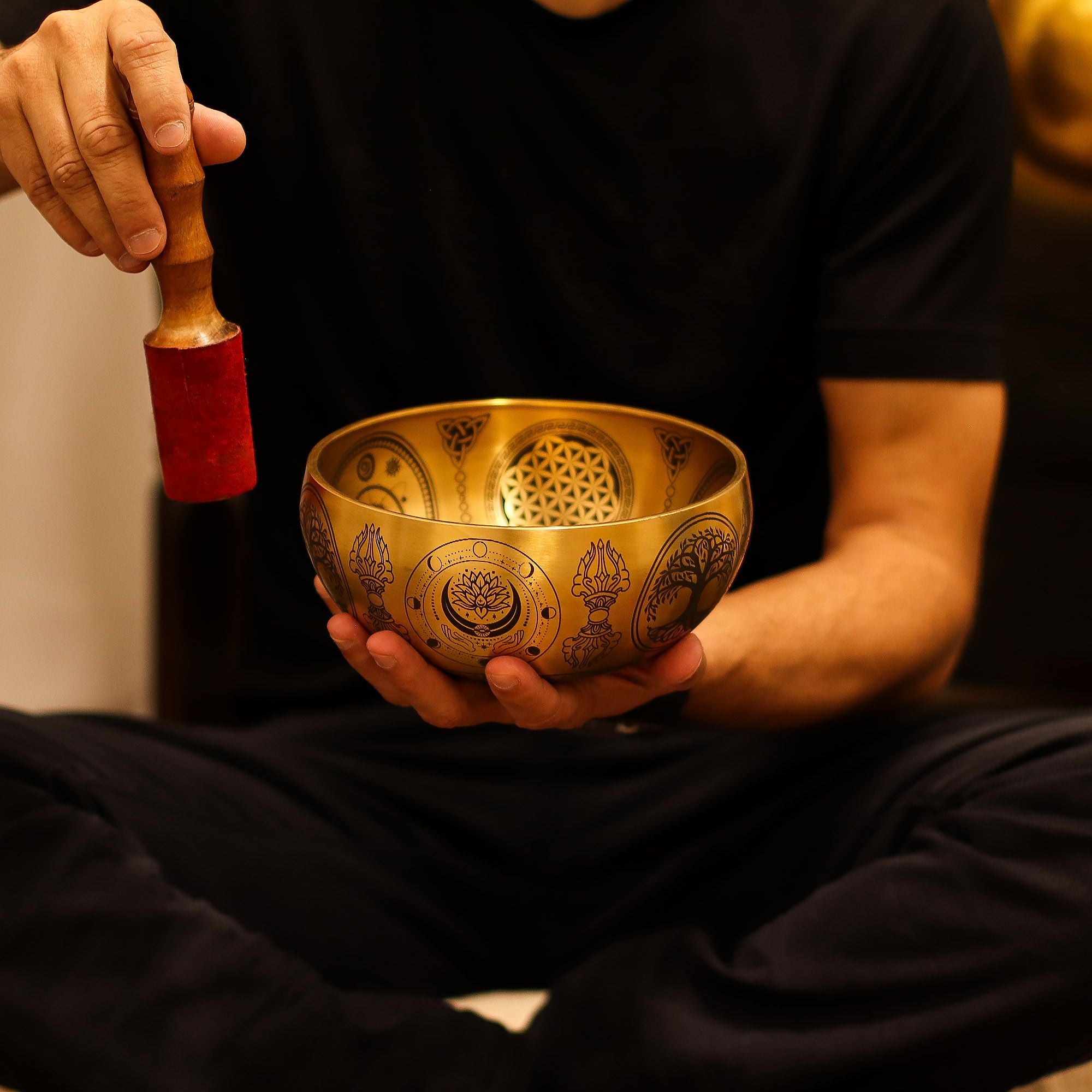 Pure Brass Etched Buddha - Set of 4 - Approx 3.85kg