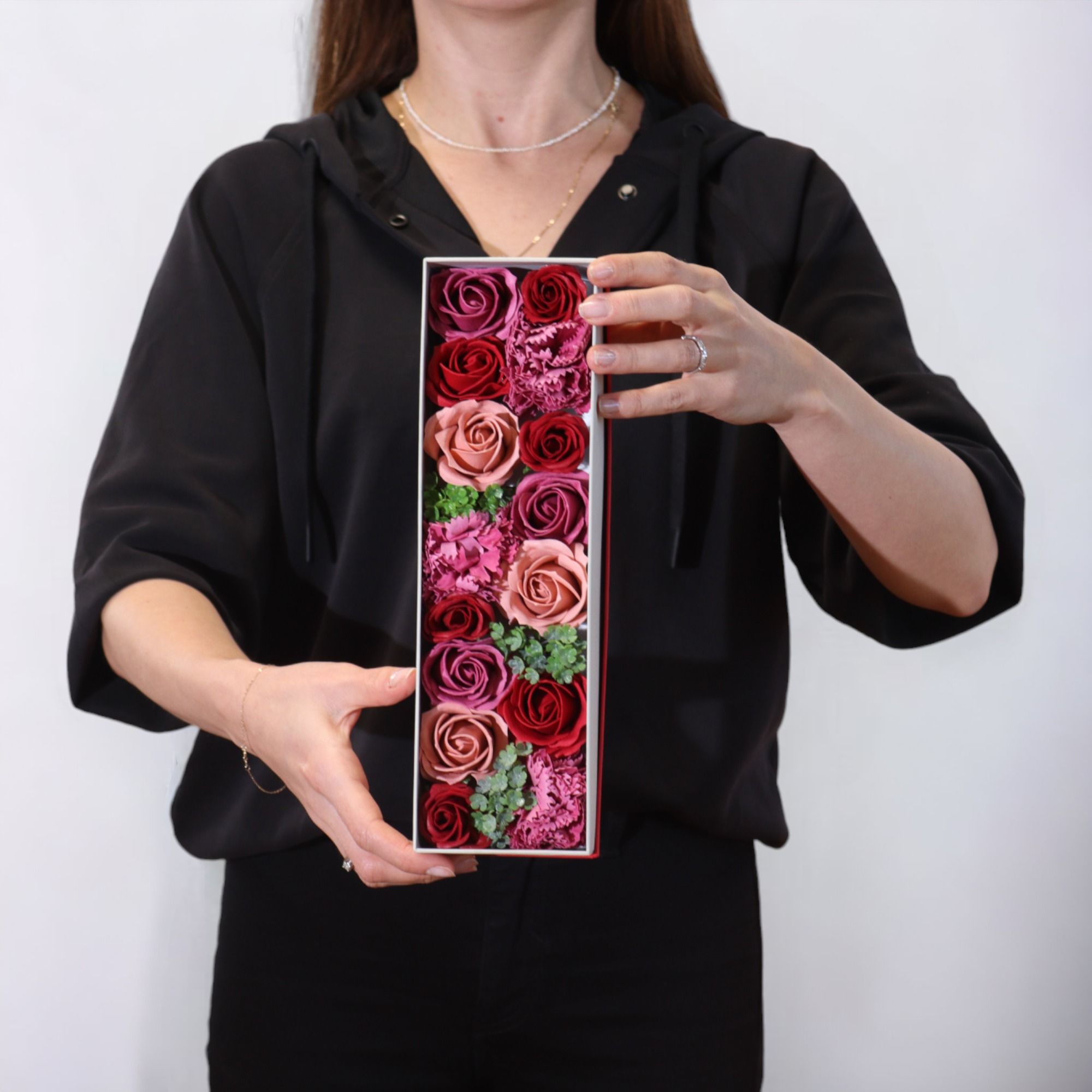 Soap Flower Gift Box (Long Box) - Vintage Roses