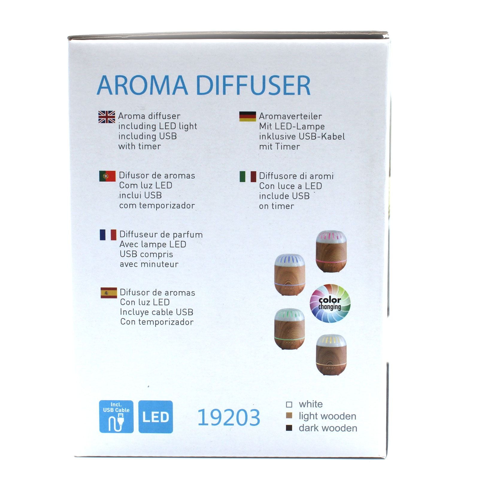 Palermo USB Atomiser – 4-Color LED Change & Timer (120ml, 11.5x16cm)
