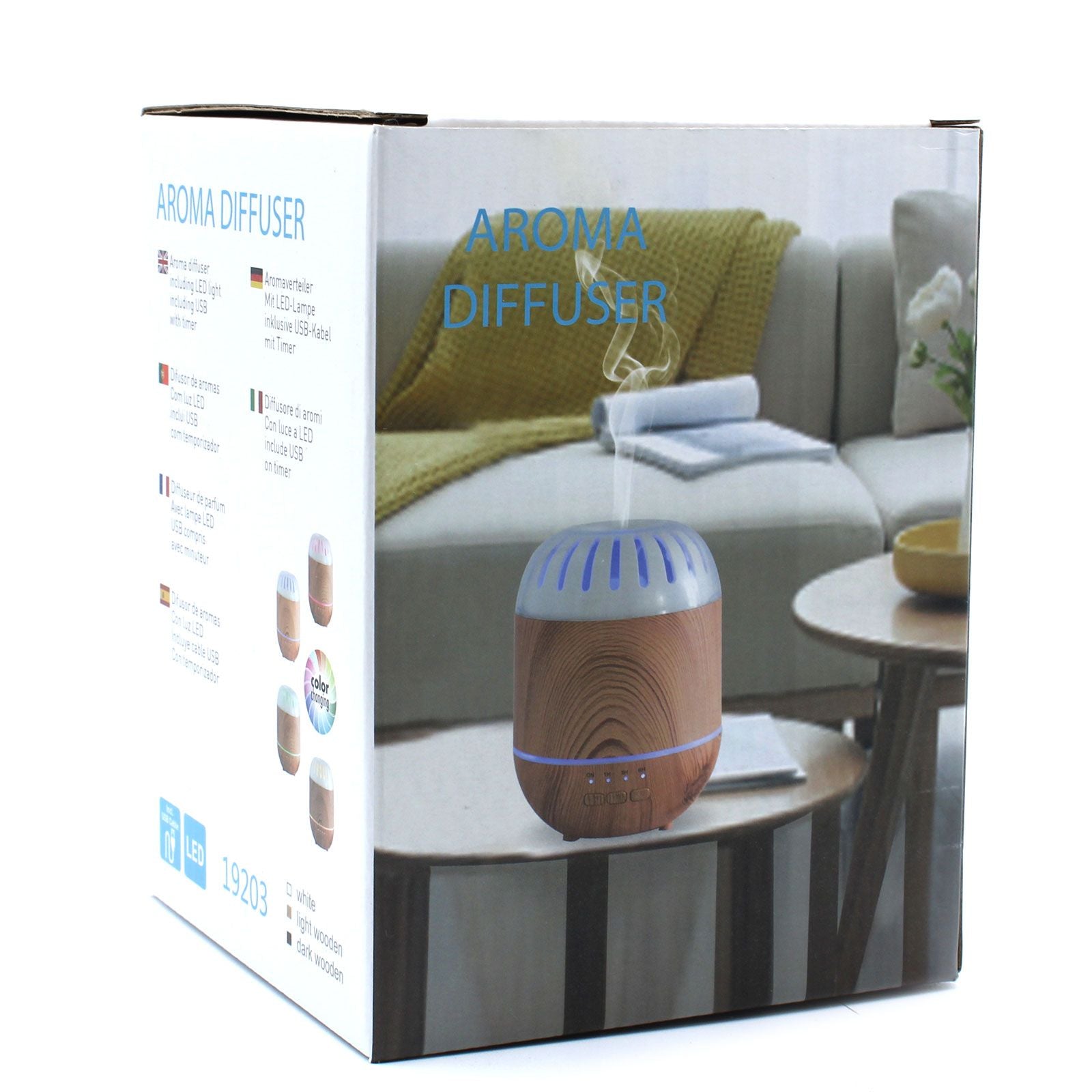 Copenhagen USB Atomiser – 4-Color LED Change & Timer (120ml, 11.5x15.2cm)
