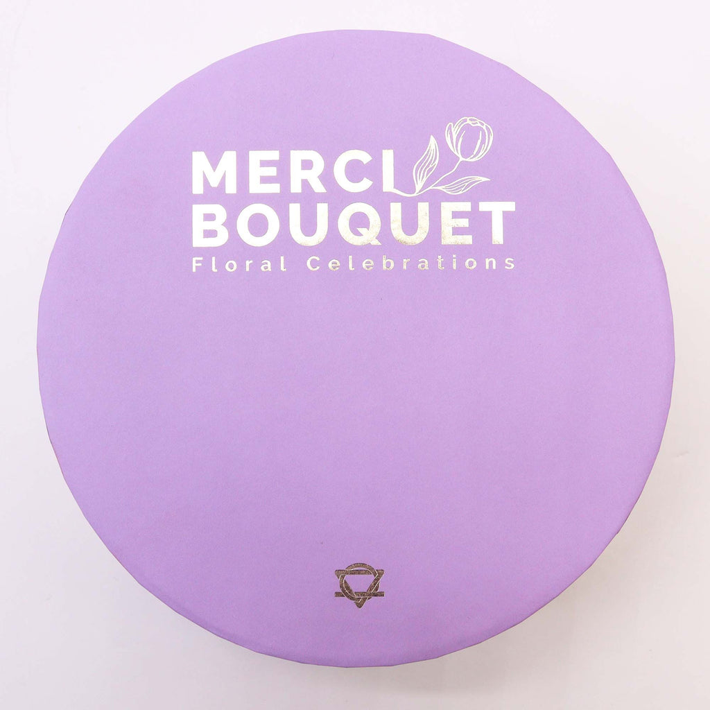 Soap Flower Gift Box (Round Box) - Lavender Rose & Carnation