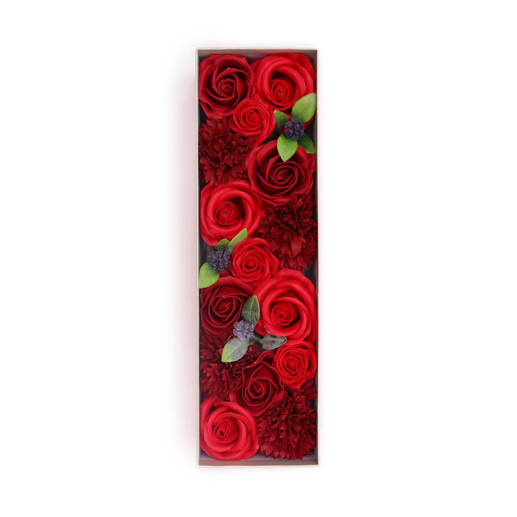 Soap Flower Gift Box (Long Box) - Classic Red Roses