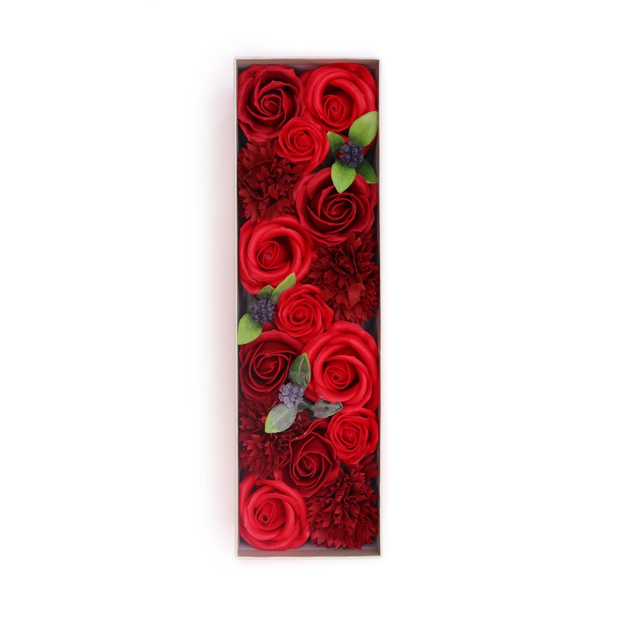 Soap Flower Gift Box (Long Box) - Classic Red Roses