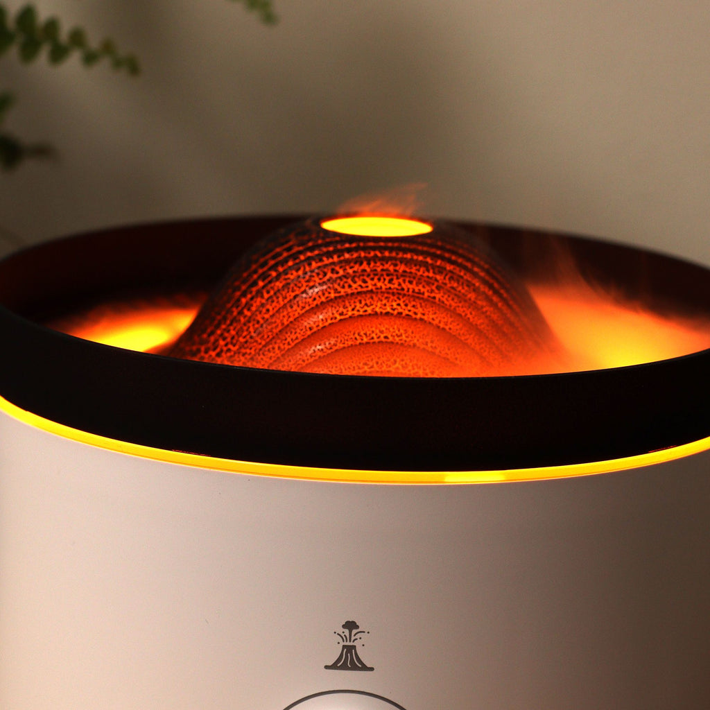 Large Volcano Effect Aroma Diffuser – Dual-Color Plug-In Humidifier (560ml, 11x16cm)