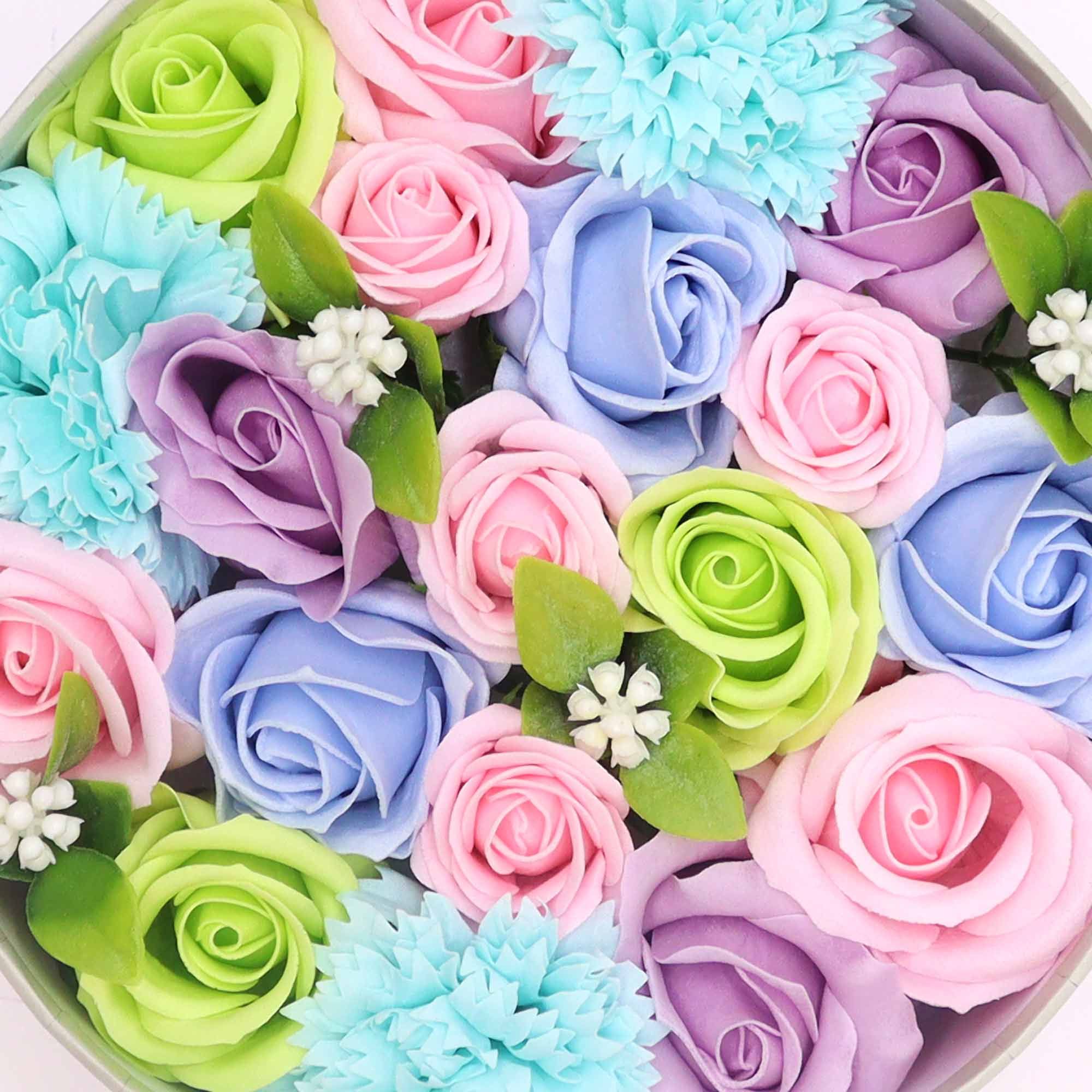 Soap Flower Gift Box (Round Box) - Baby Blessings - Blues