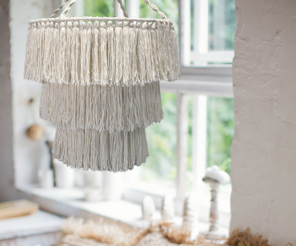 Macrame Soft Chandelier – Natural Woven Boho Light Shade (80cm)