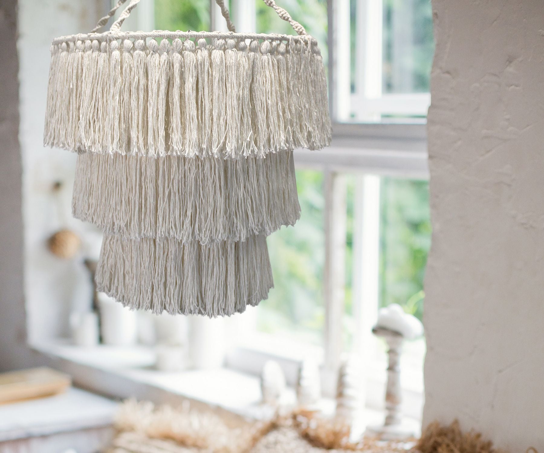Macrame Soft Chandelier – Natural Woven Boho Light Shade (80cm)