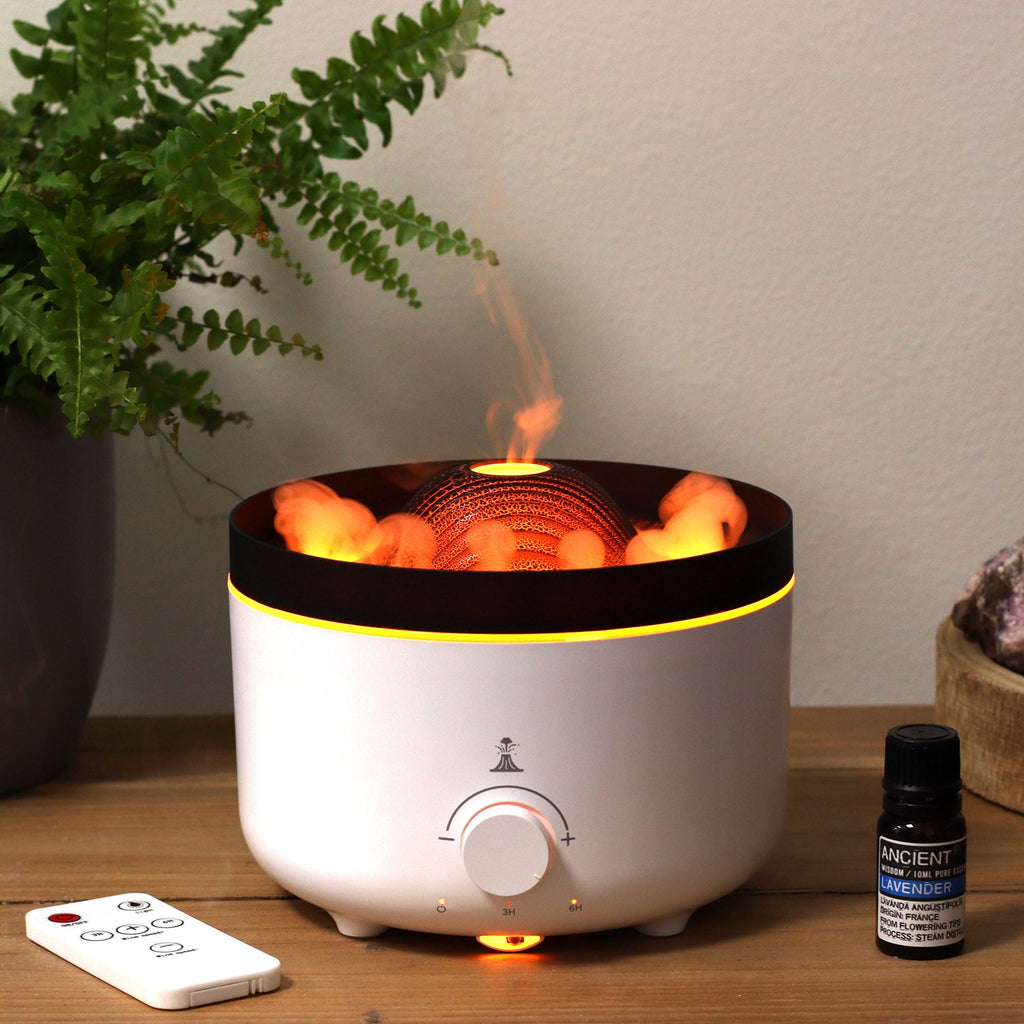 Large Volcano Effect Aroma Diffuser – Dual-Color Plug-In Humidifier (560ml, 11x16cm)