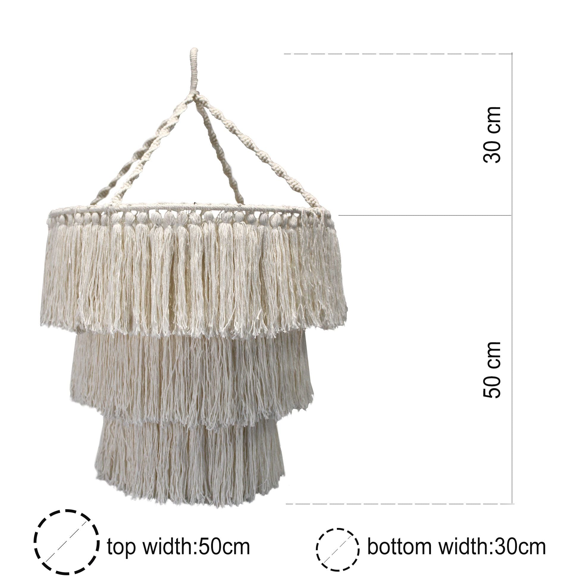 Macrame Soft Chandelier – Natural Woven Boho Light Shade (80cm)