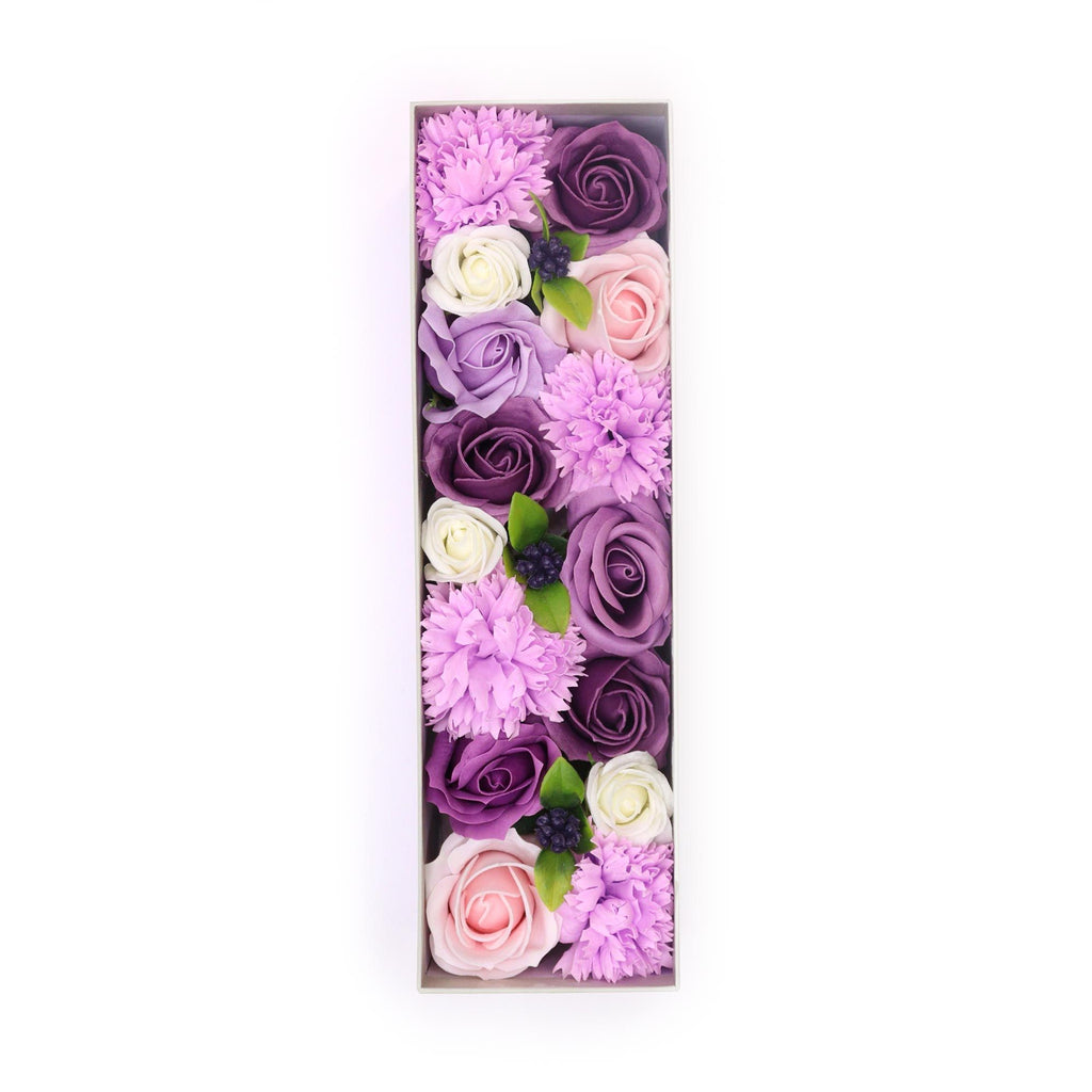 Soap Flower Gift Box (Long Box) -  Lavender Rose & Carnation