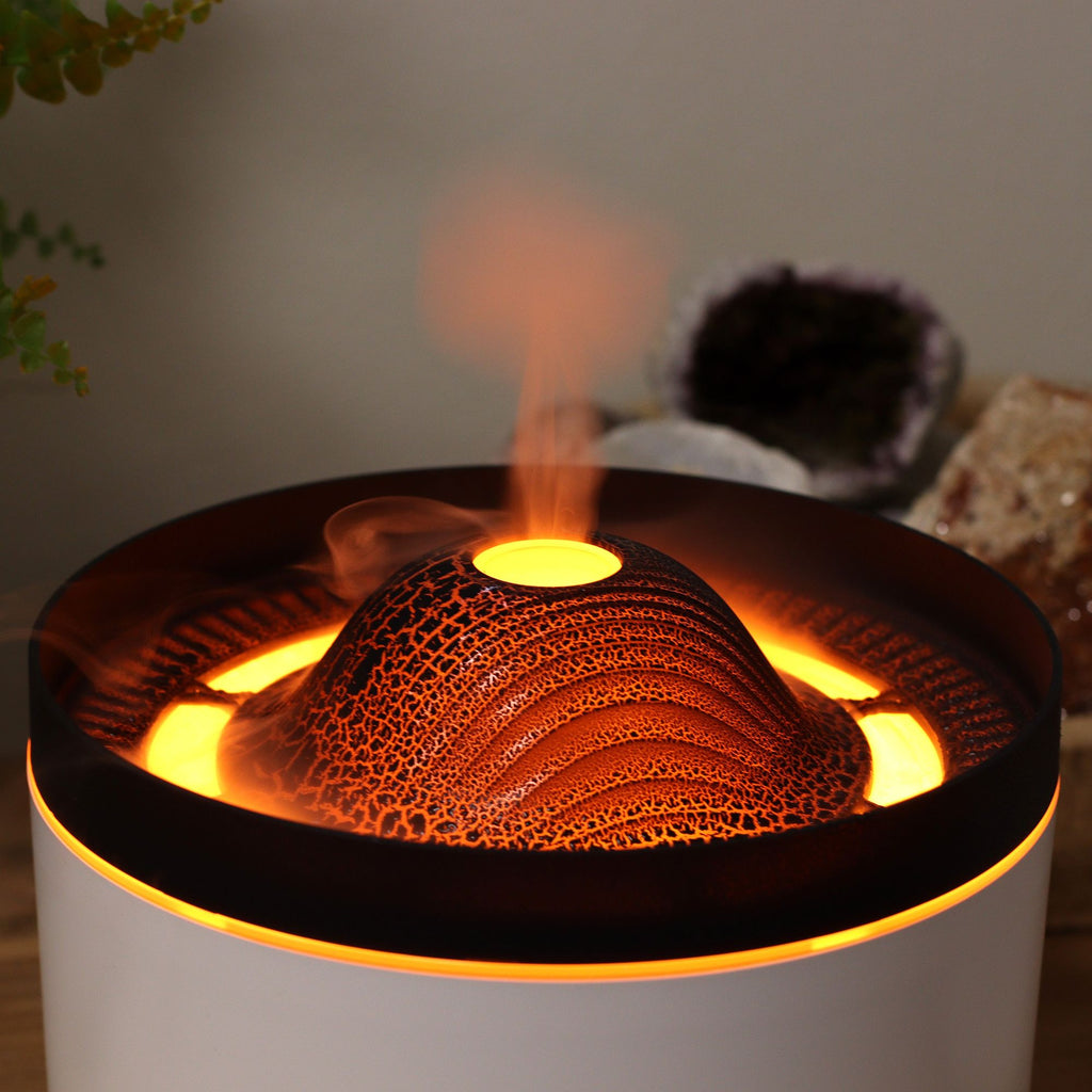 Large Volcano Effect Aroma Diffuser – Dual-Color Plug-In Humidifier (560ml, 11x16cm)
