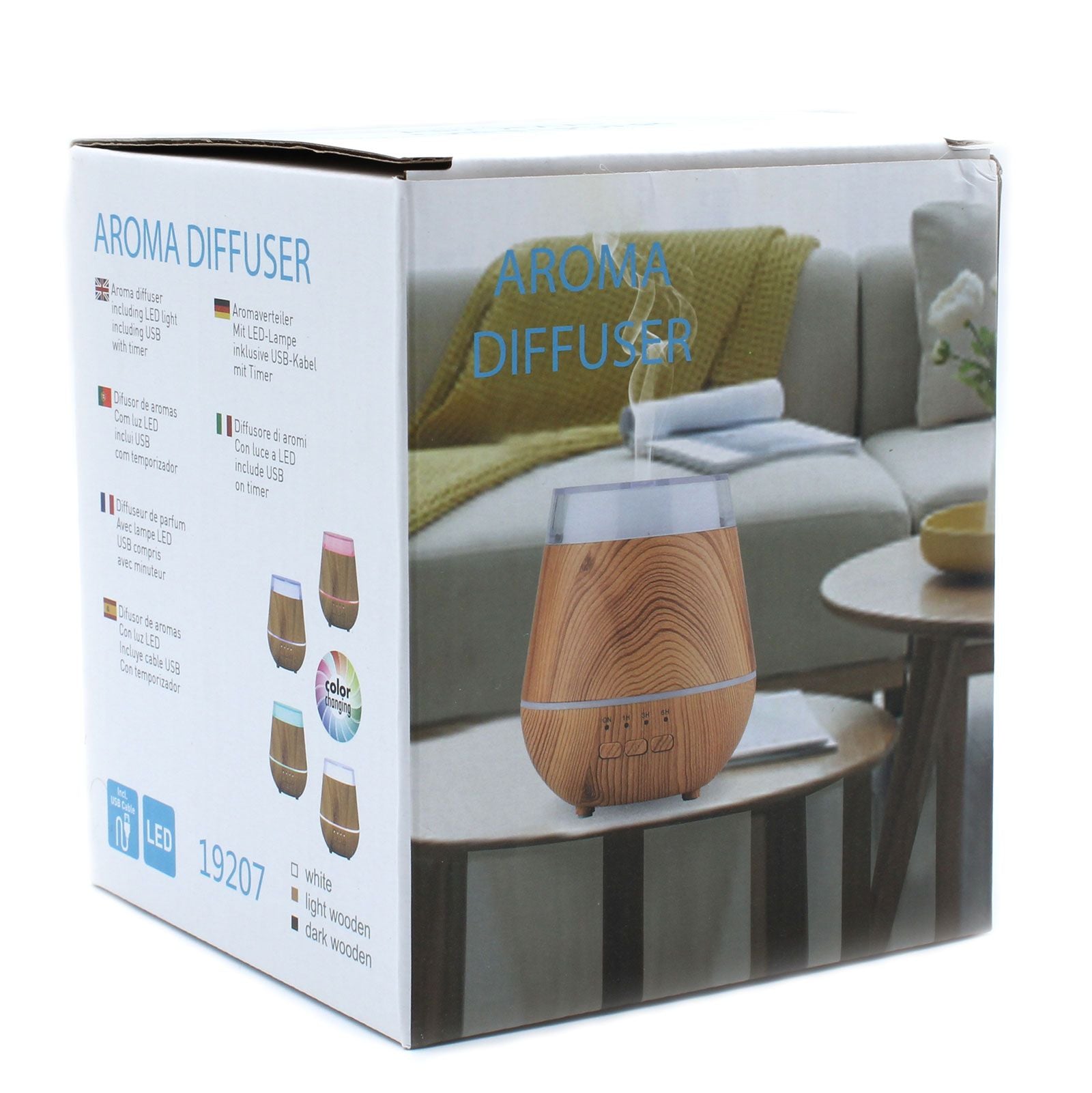 Helsinki USB Atomiser – 4-Color LED Change & Timer (120ml, 11.5x13cm)