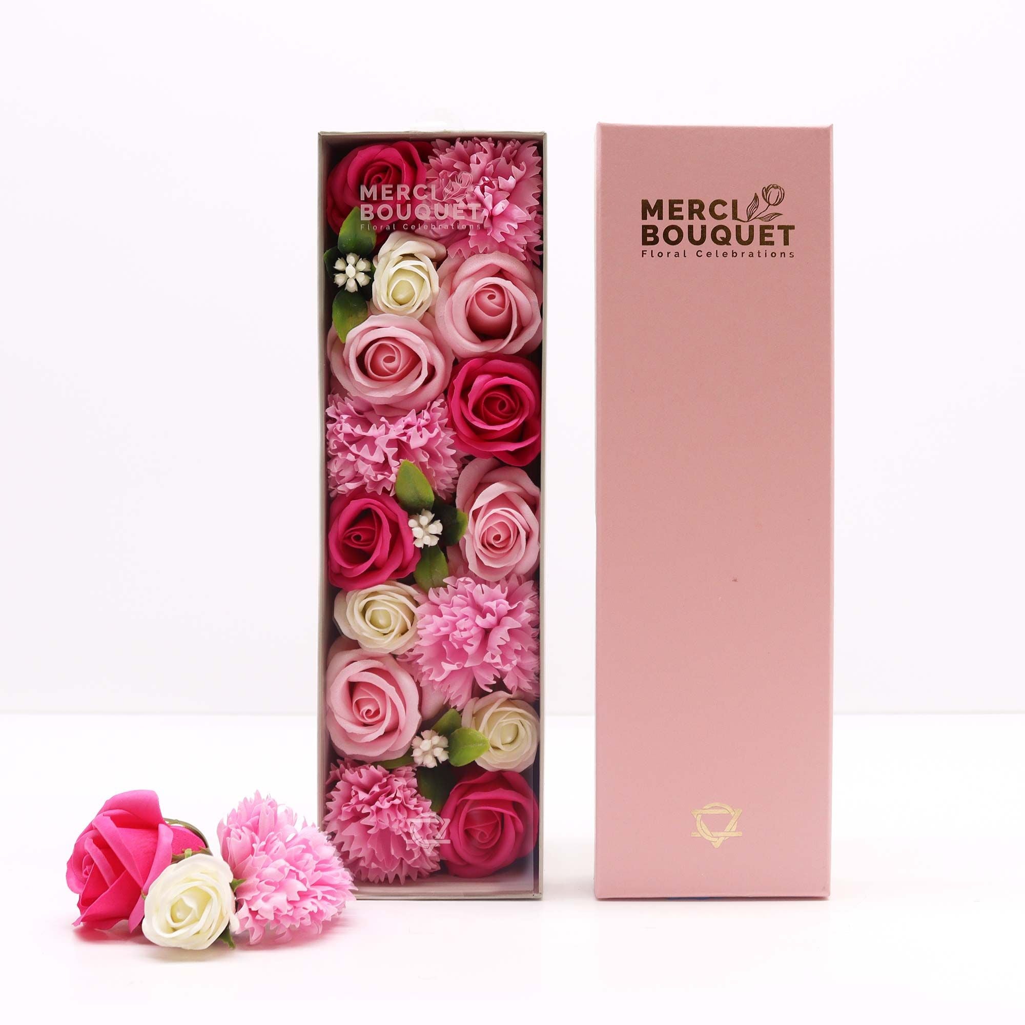 Soap Flower Gift Box (Long Box) - Baby Blessings - Pinks