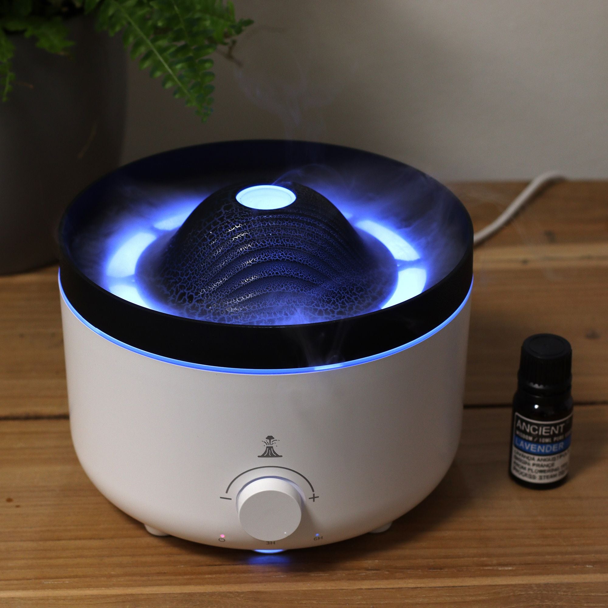Large Volcano Effect Aroma Diffuser – Dual-Color Plug-In Humidifier (560ml, 11x16cm)