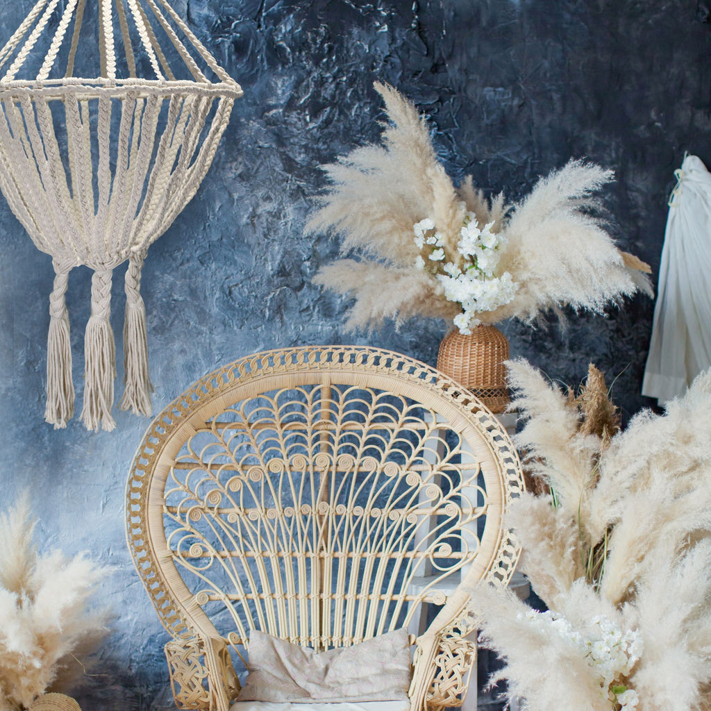 Large Macrame Drop Chandelier – Natural Woven Boho Light Shade (80cm)