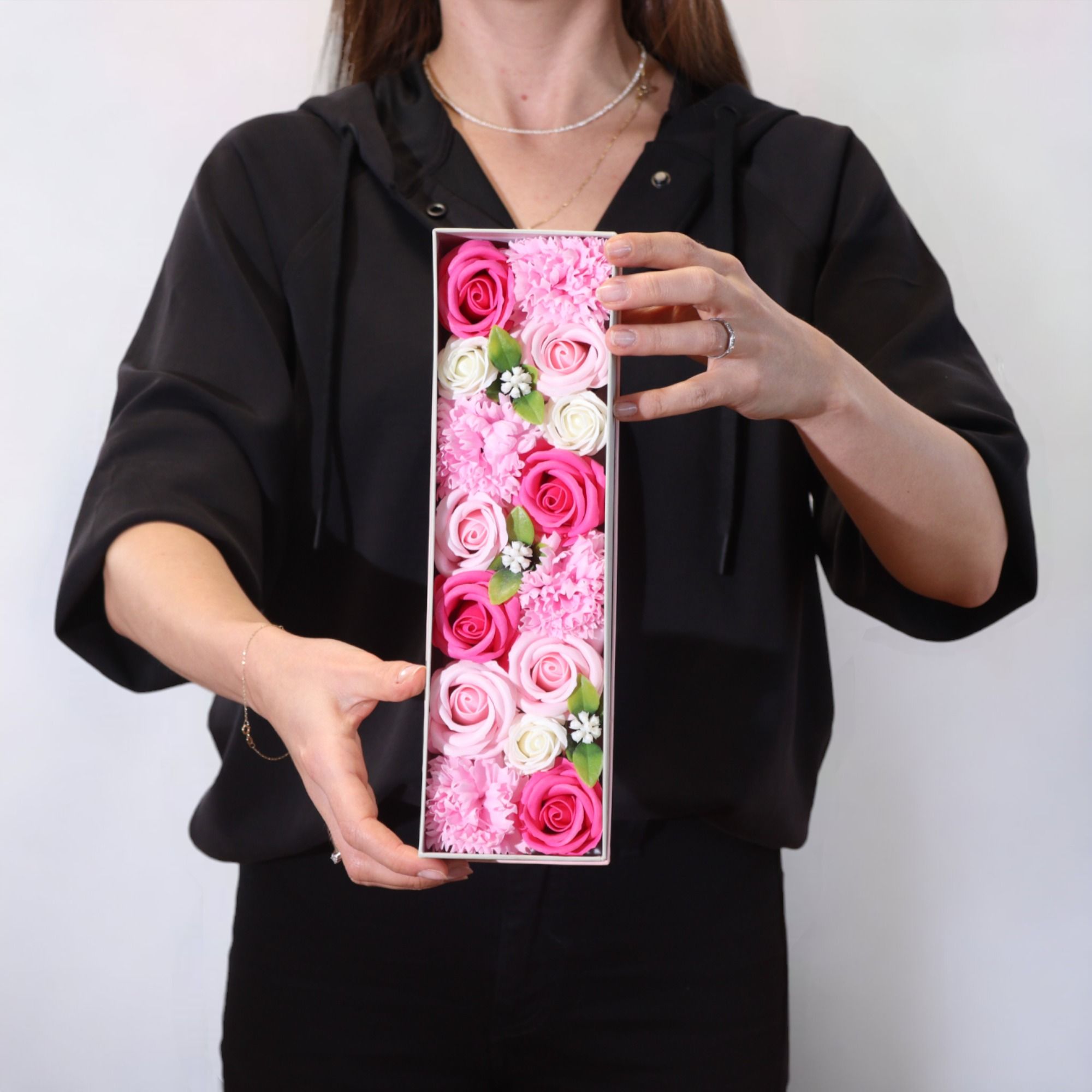 Soap Flower Gift Box (Long Box) - Baby Blessings - Pinks