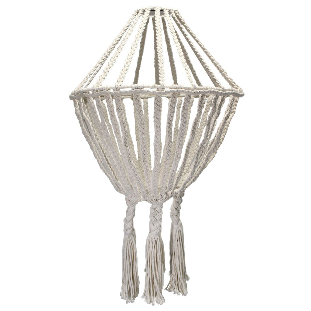 Large Macrame Drop Chandelier – Natural Woven Boho Light Shade (80cm)