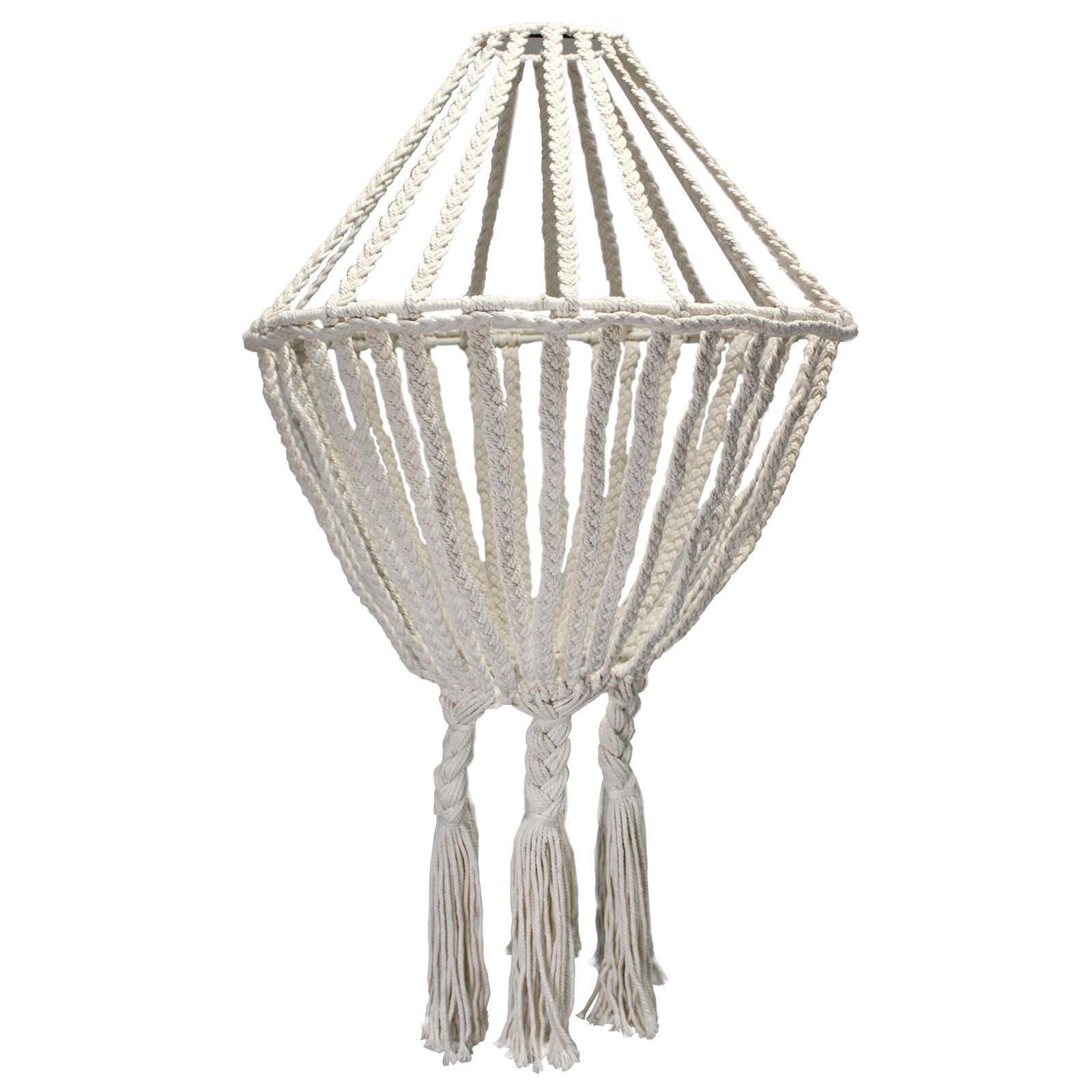 Large Macrame Drop Chandelier – Natural Woven Boho Light Shade (80cm)