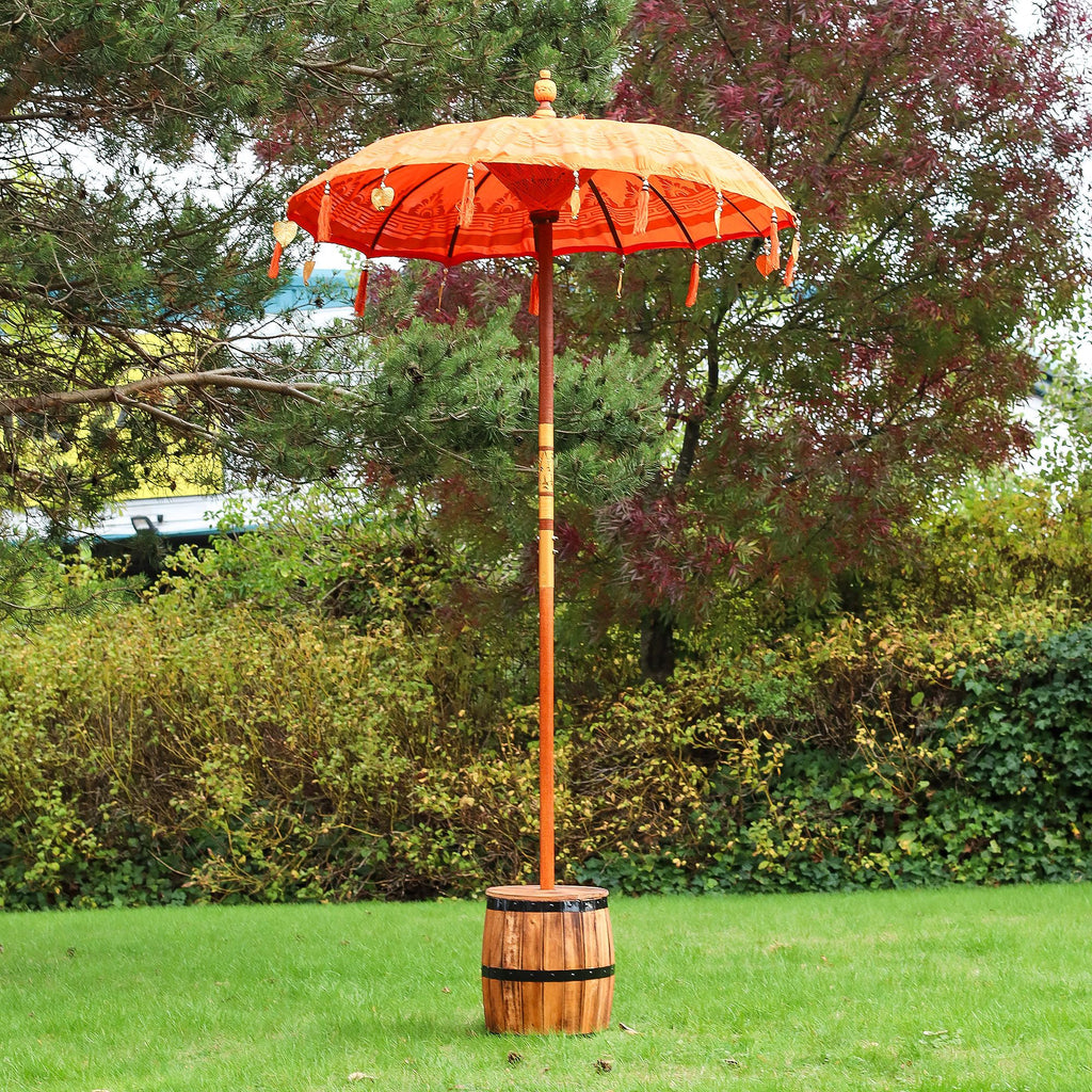 Bali Patio Parasol - Cotton - Orange Decor - 1.5m