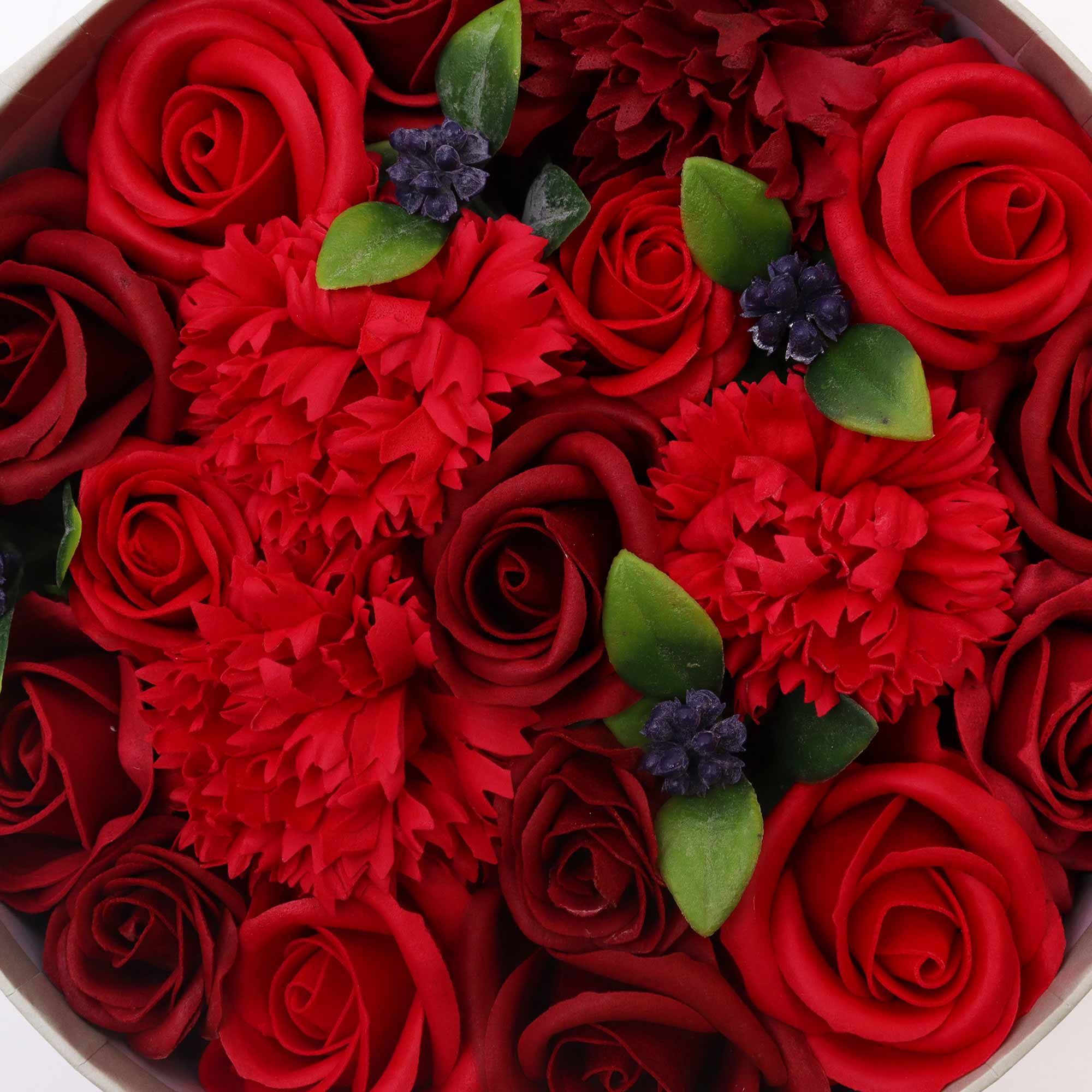 Soap Flower Gift Box (Round Box) - Classic Red Roses