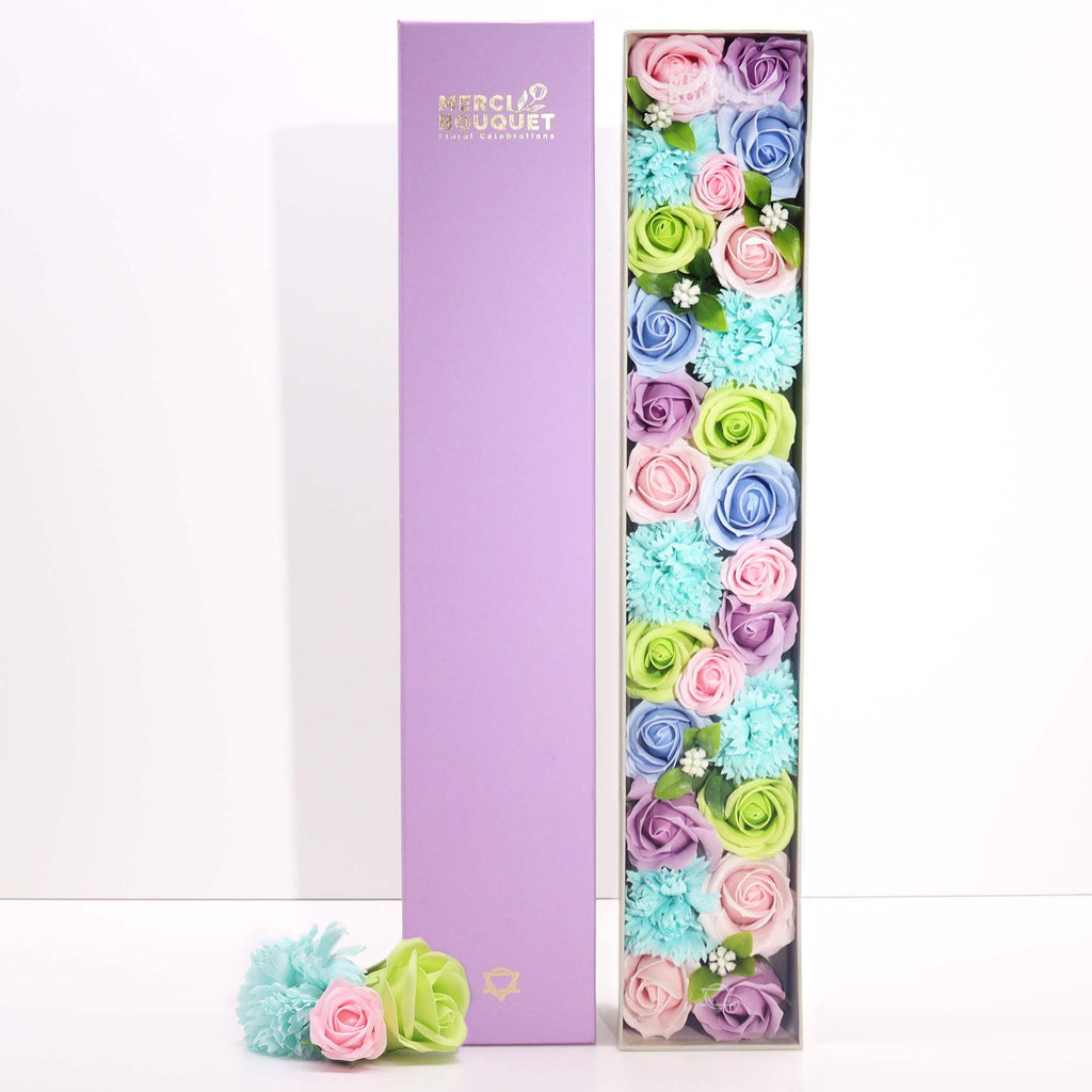 Soap Flower Gift Box (Extra Long Box) - Baby Blessings - Blues