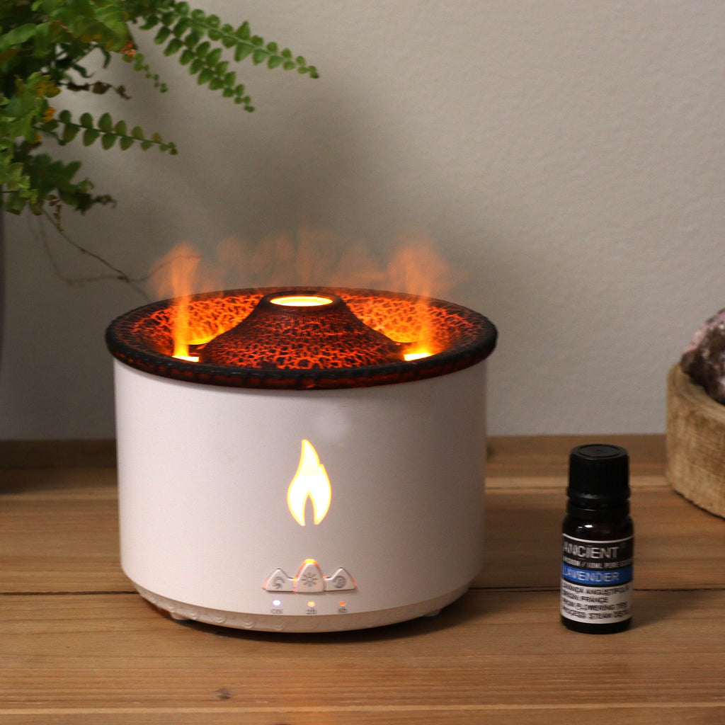 Medium Volcano Effect Aroma Diffuser – Dual-Color Plug-In Humidifier (360ml, 9.5x13cm)