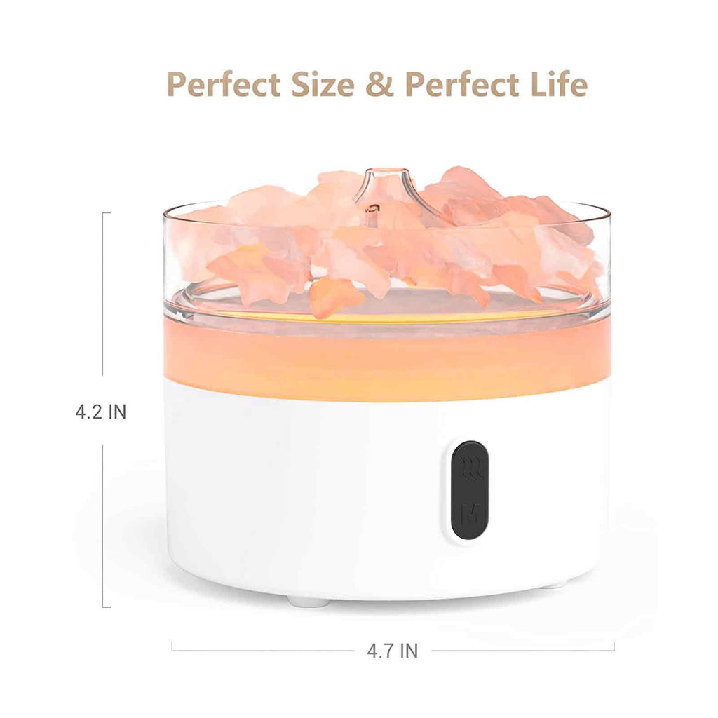 Himalayan Salt Aroma Diffuser – Flame Effect Night Light & USB-C (220ml, 10x12cm) ( salt included)