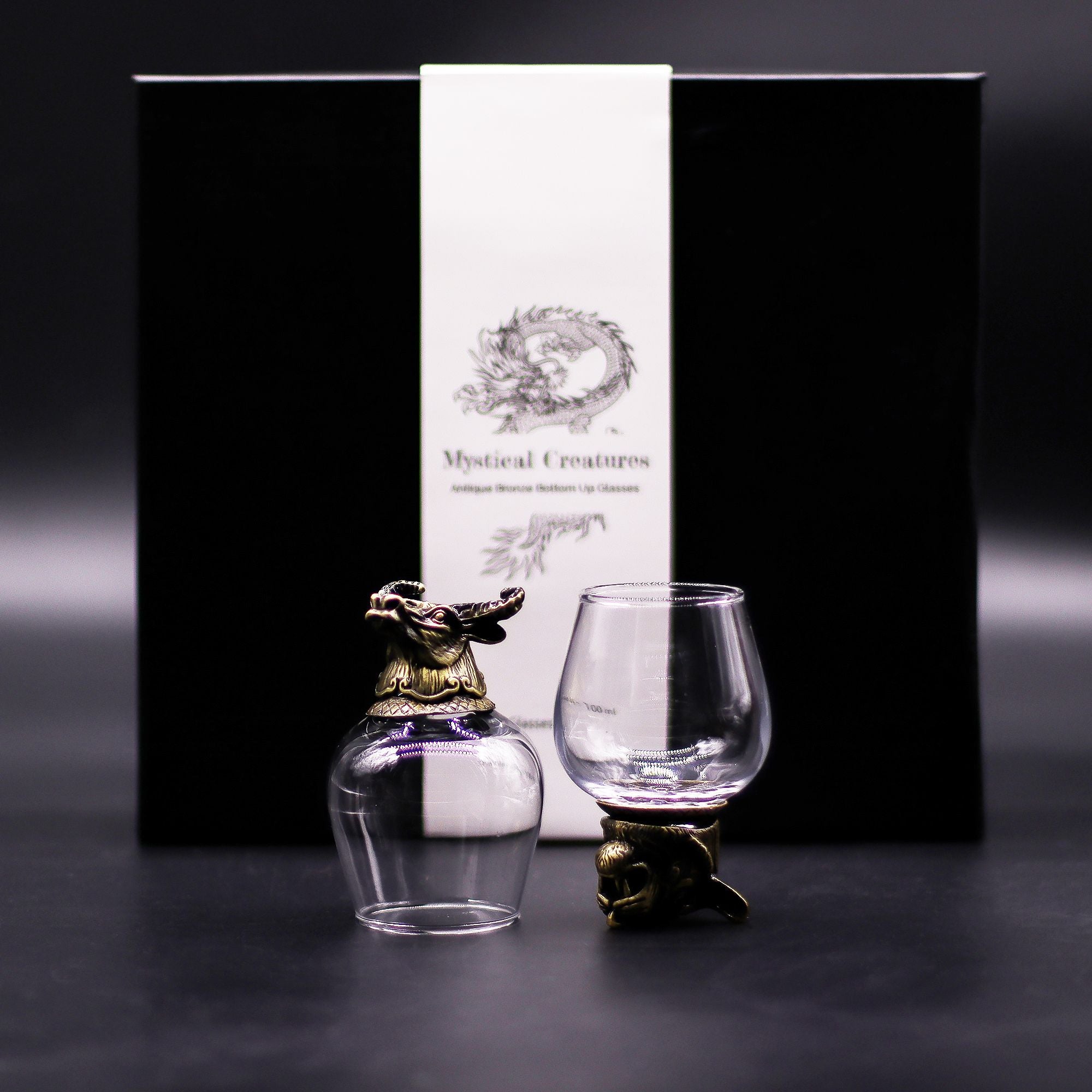 Gift Set of 6 Glasses (100ml) - Mystical Creatures - Antique Bronze