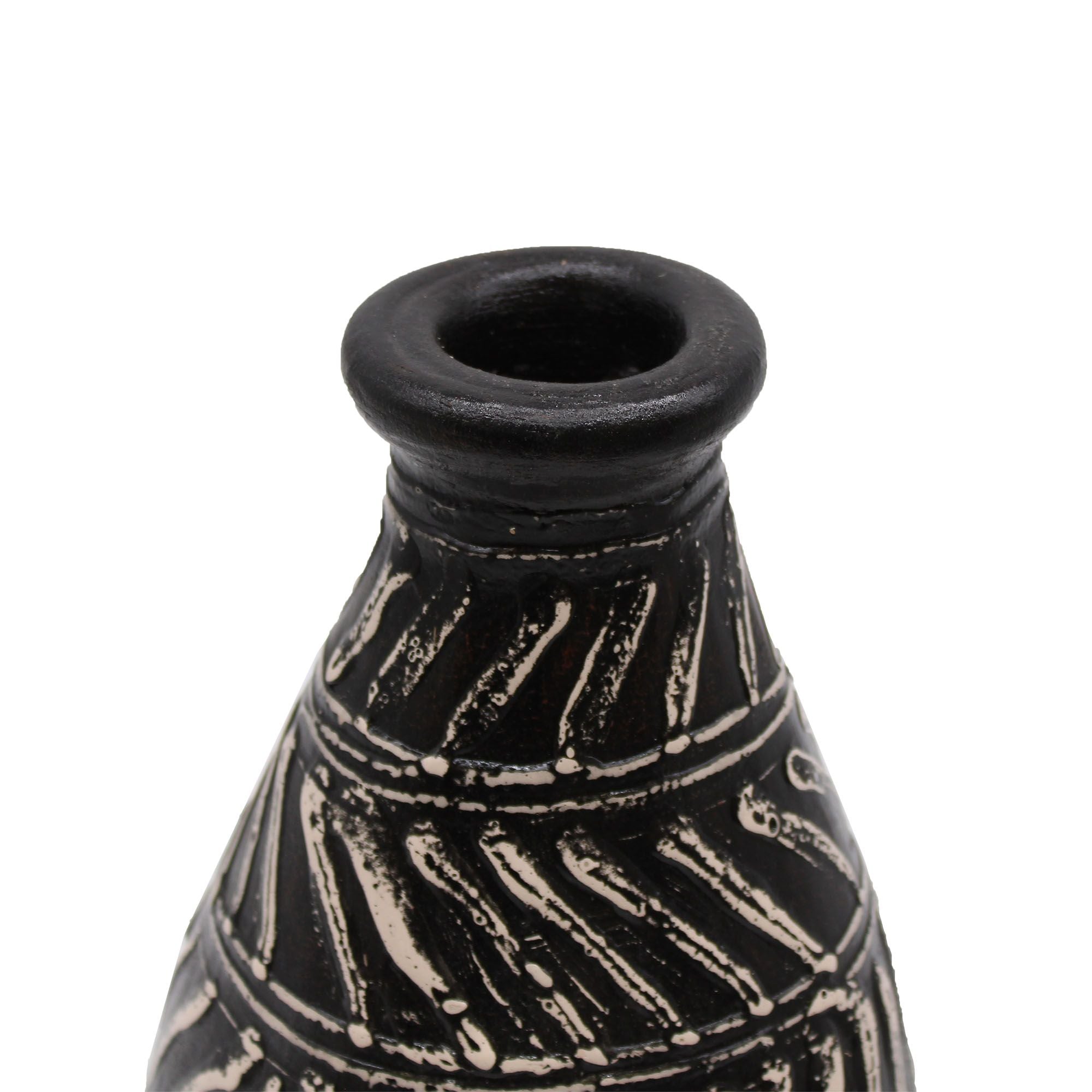 Handmade Lombok Ceramic Ceramic Vase – Chocolate – Indonesian Artisan Pottery UK