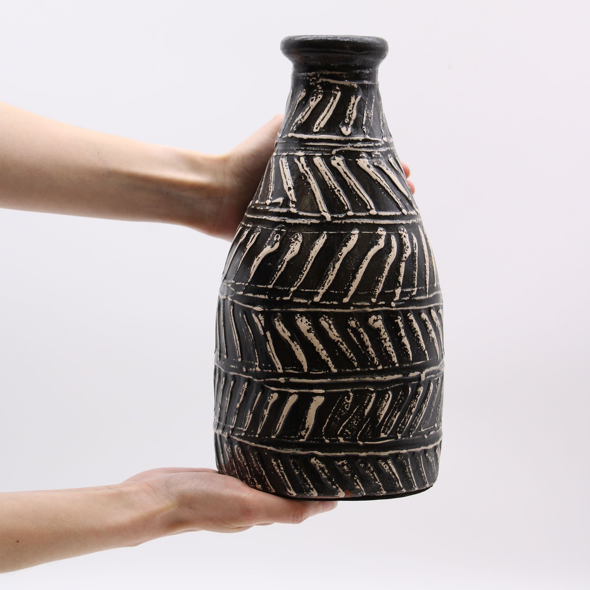 Handmade Lombok Ceramic Ceramic Vase – Chocolate – Indonesian Artisan Pottery UK